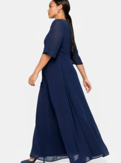 Abendkleid aus Chiffon, mit Spitzen-Einsatz