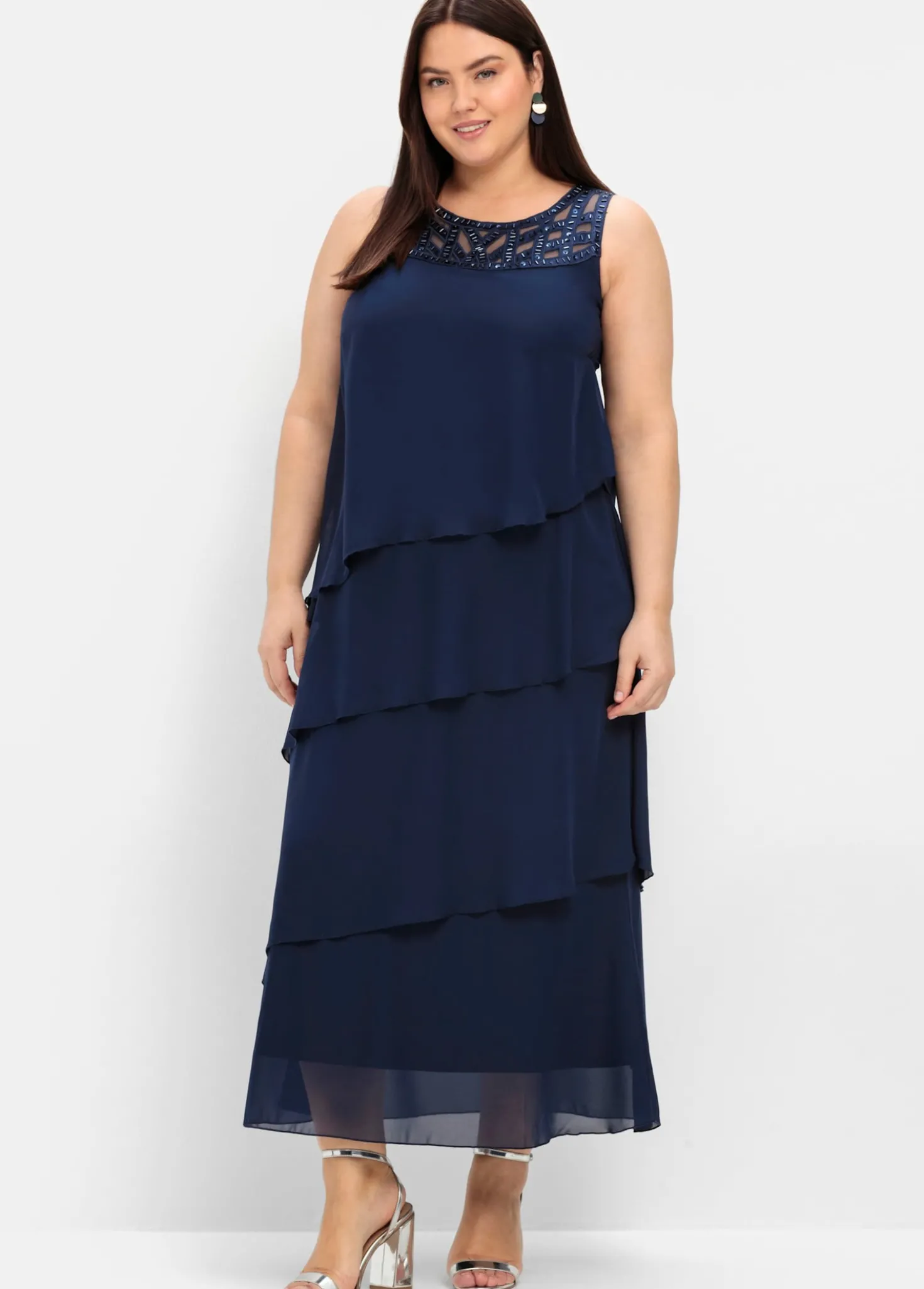 Abendkleid in Lagen-Optik, aus Chiffon