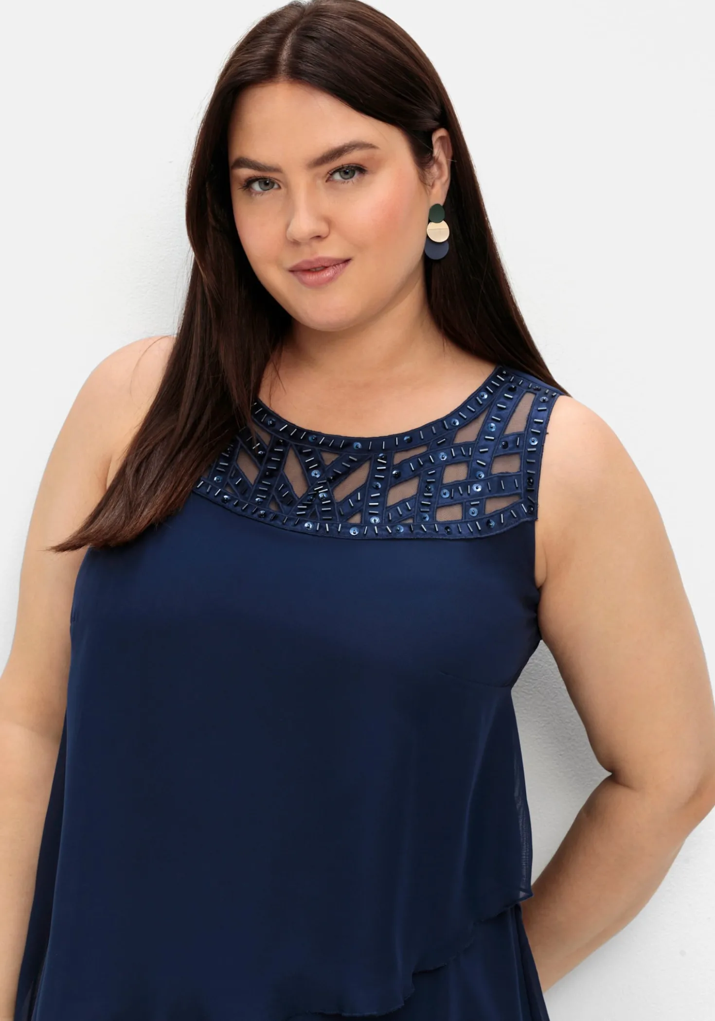 Abendkleid in Lagen-Optik, aus Chiffon