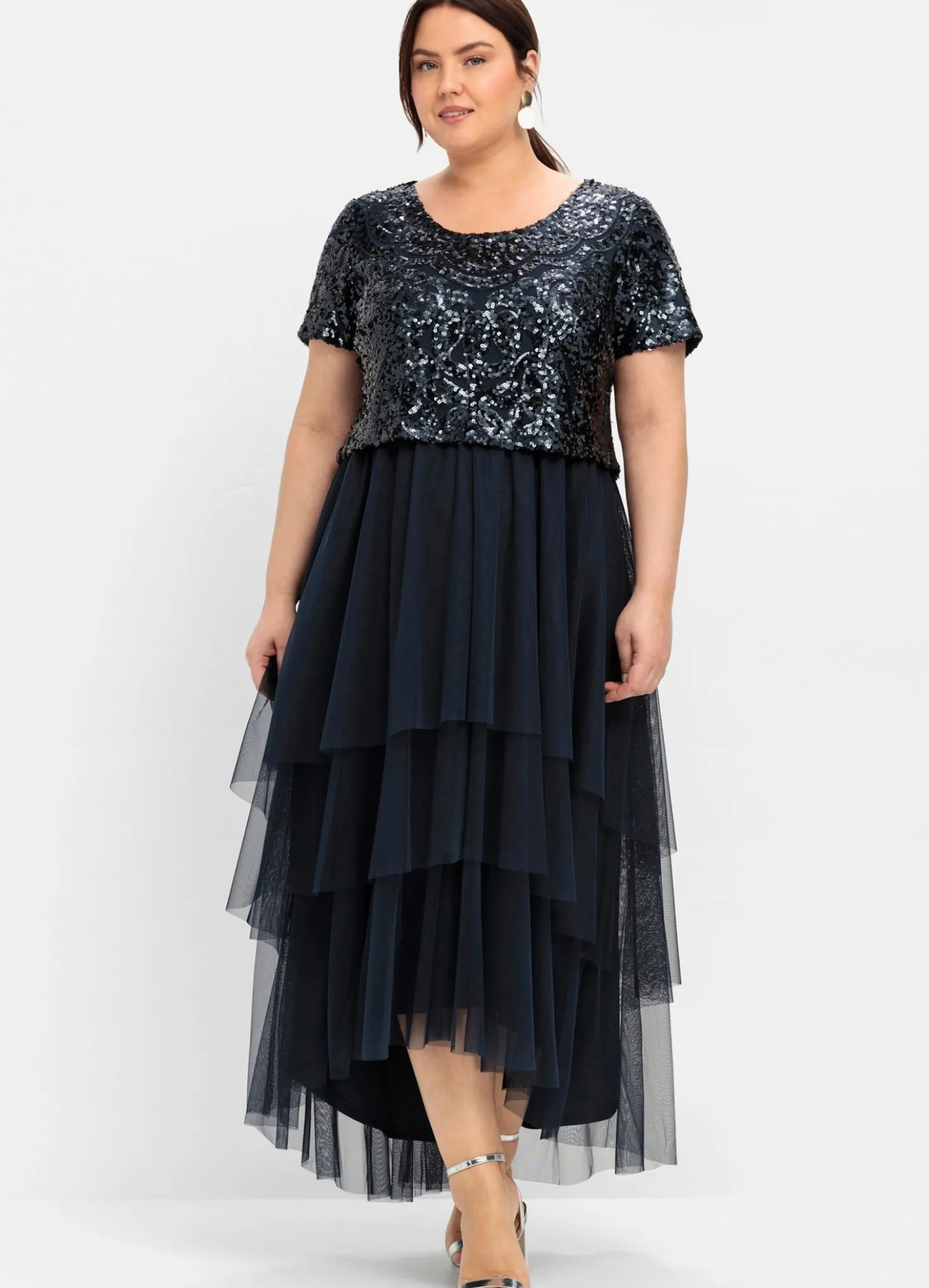 Abendkleid mit Paillettenoberteil