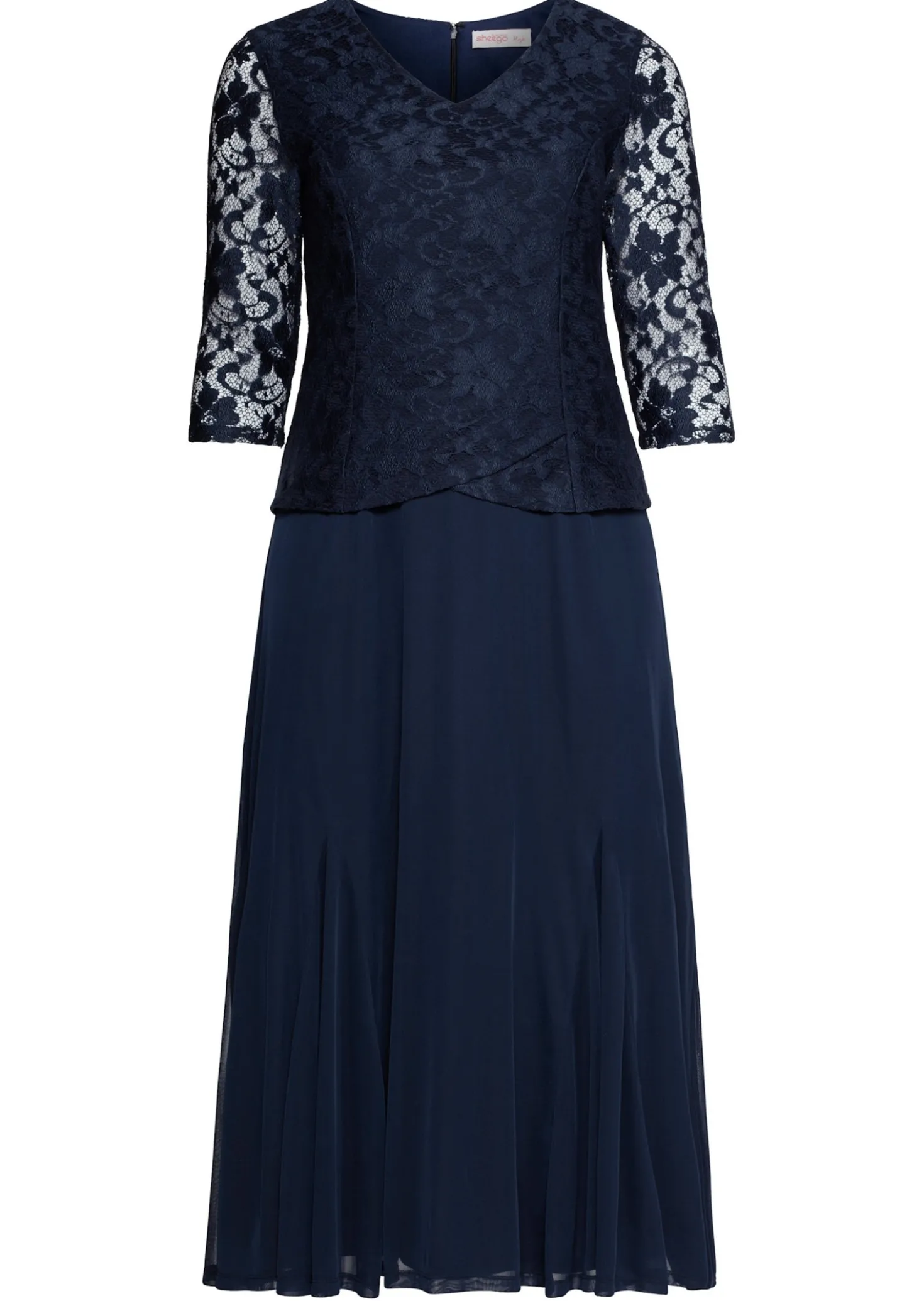 Abendkleid mit Spitze und Mesh