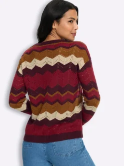 Ajourpullover im Zickzack-Muster