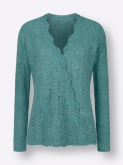 Ajourpullover in Wickel-Optik