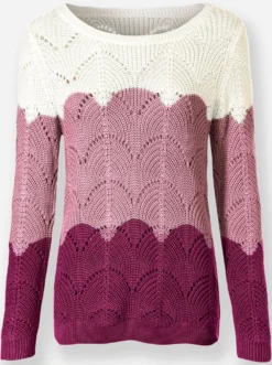 Ajourpullover mit Farbverlauf