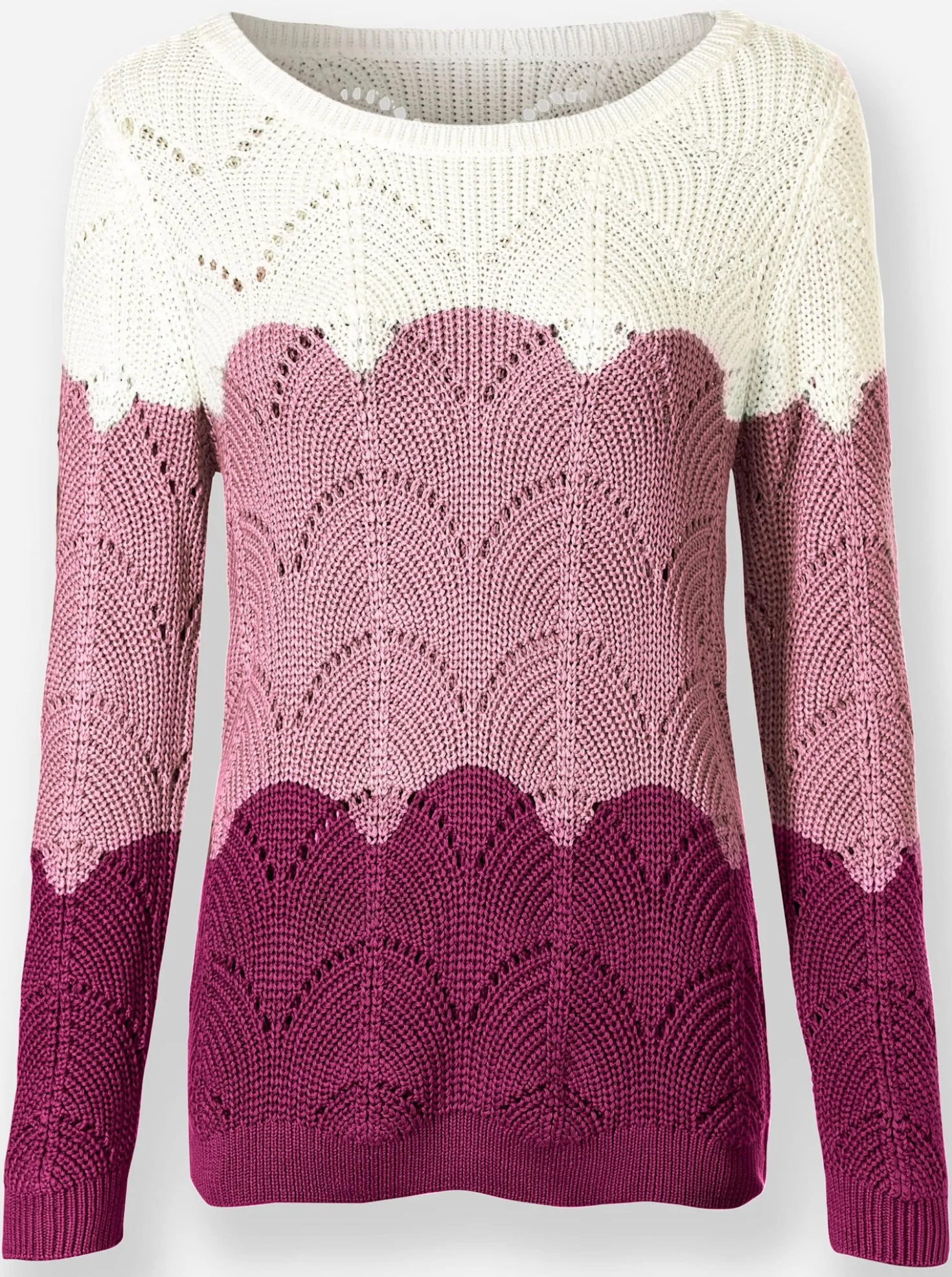Ajourpullover mit Farbverlauf
