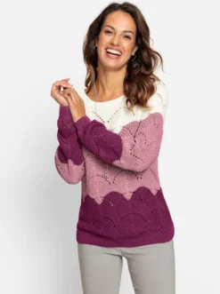 Ajourpullover mit Farbverlauf