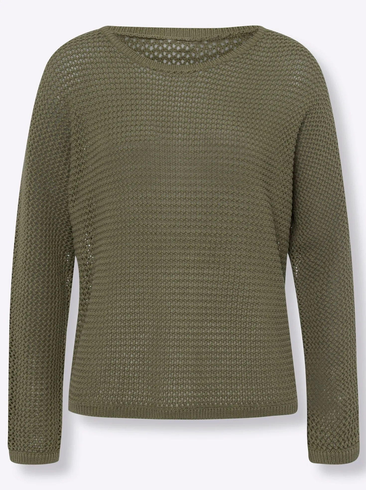 Ajourpullover mit Fledermaus-Ärmeln
