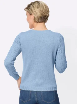 Ajourpullover mit gerippten Abschlüssen