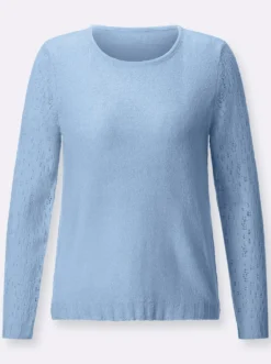 Ajourpullover mit gerippten Abschlüssen