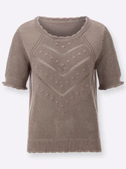 Ajourpullover mit gewellten Abschlüssen