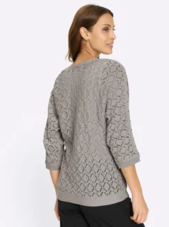 Ajourpullover mit Glitzersteinchen