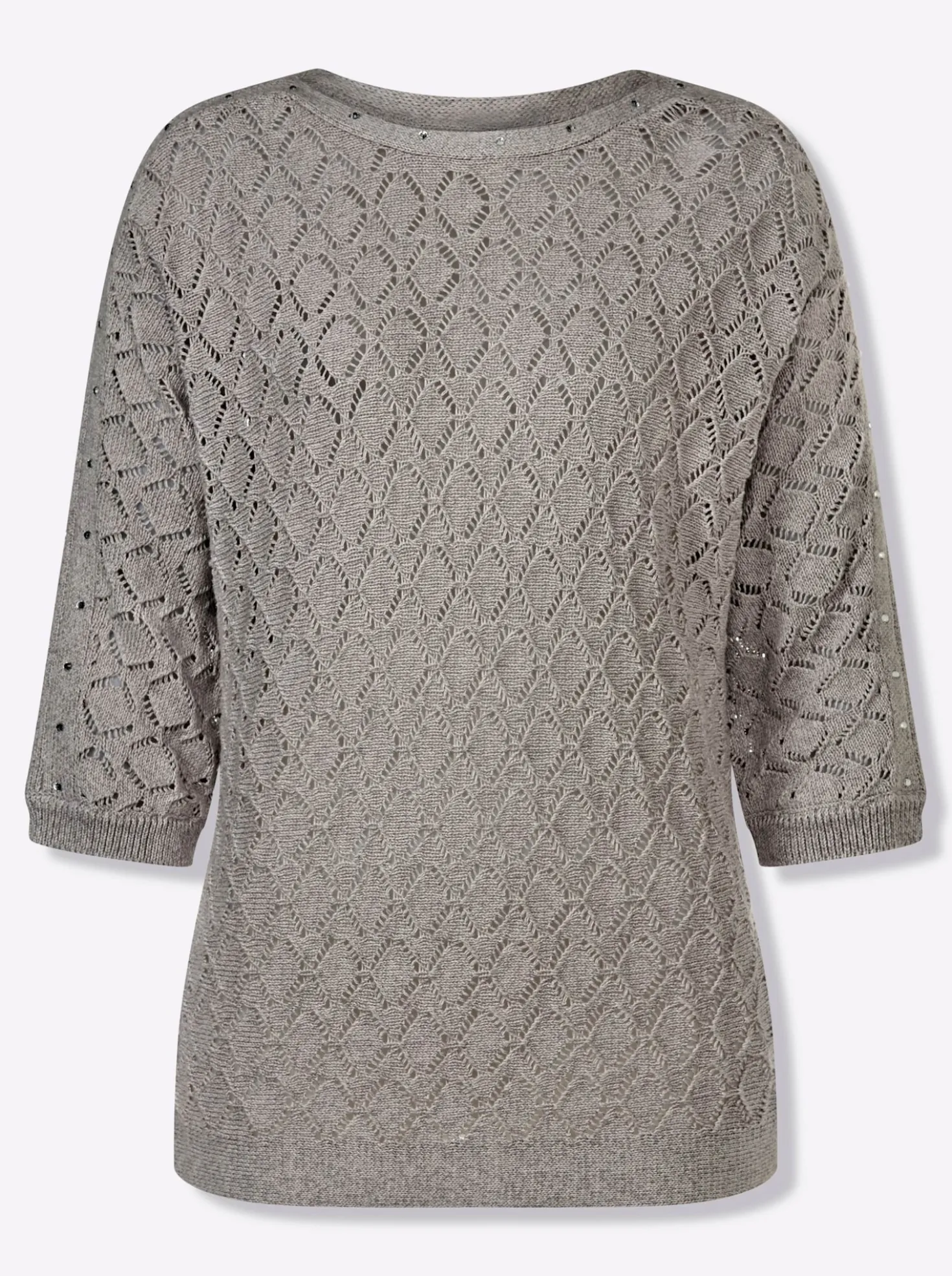 Ajourpullover mit Glitzersteinchen
