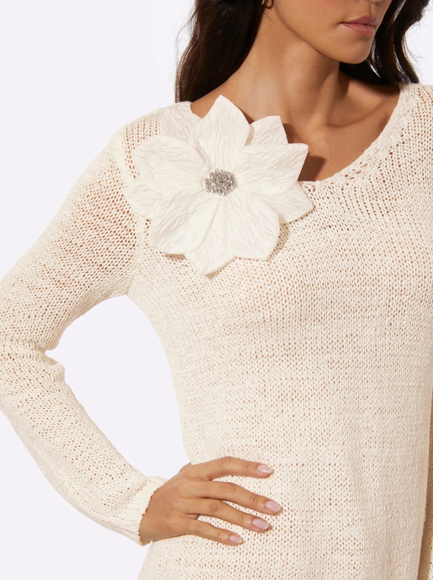 Ajourpullover mit Lyocell