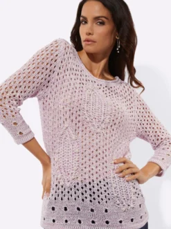 Ajourpullover mit Polyacryl