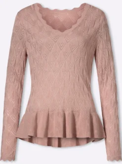 Ajourpullover mit Schößchen
