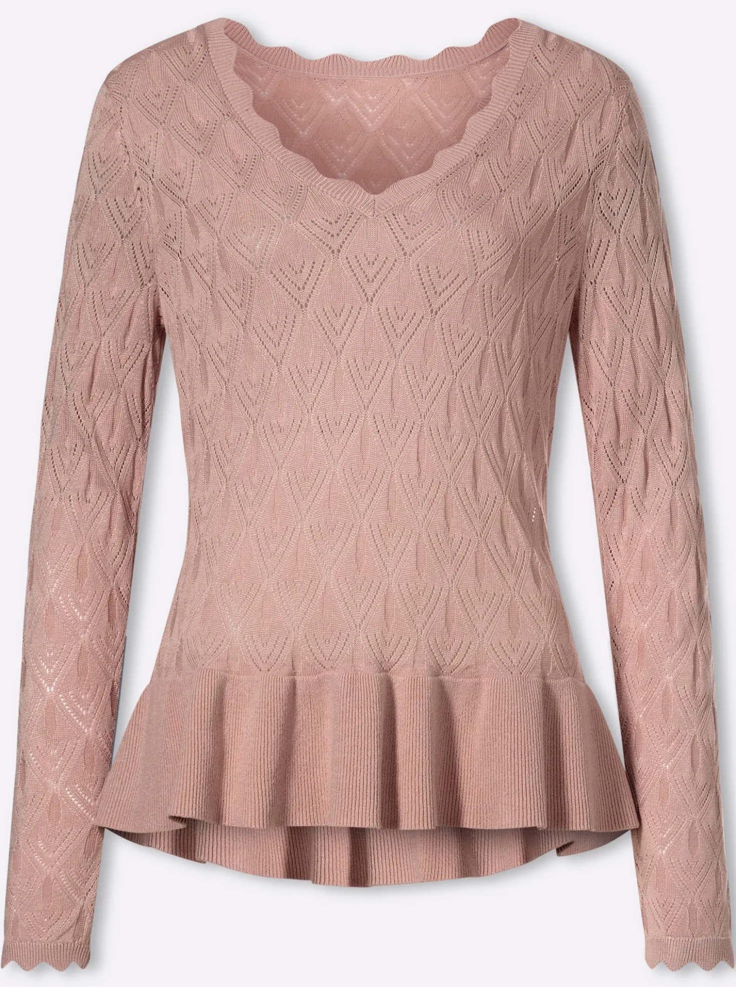 Ajourpullover mit Schößchen