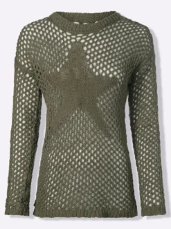 Ajourpullover mit Stern-Motiv
