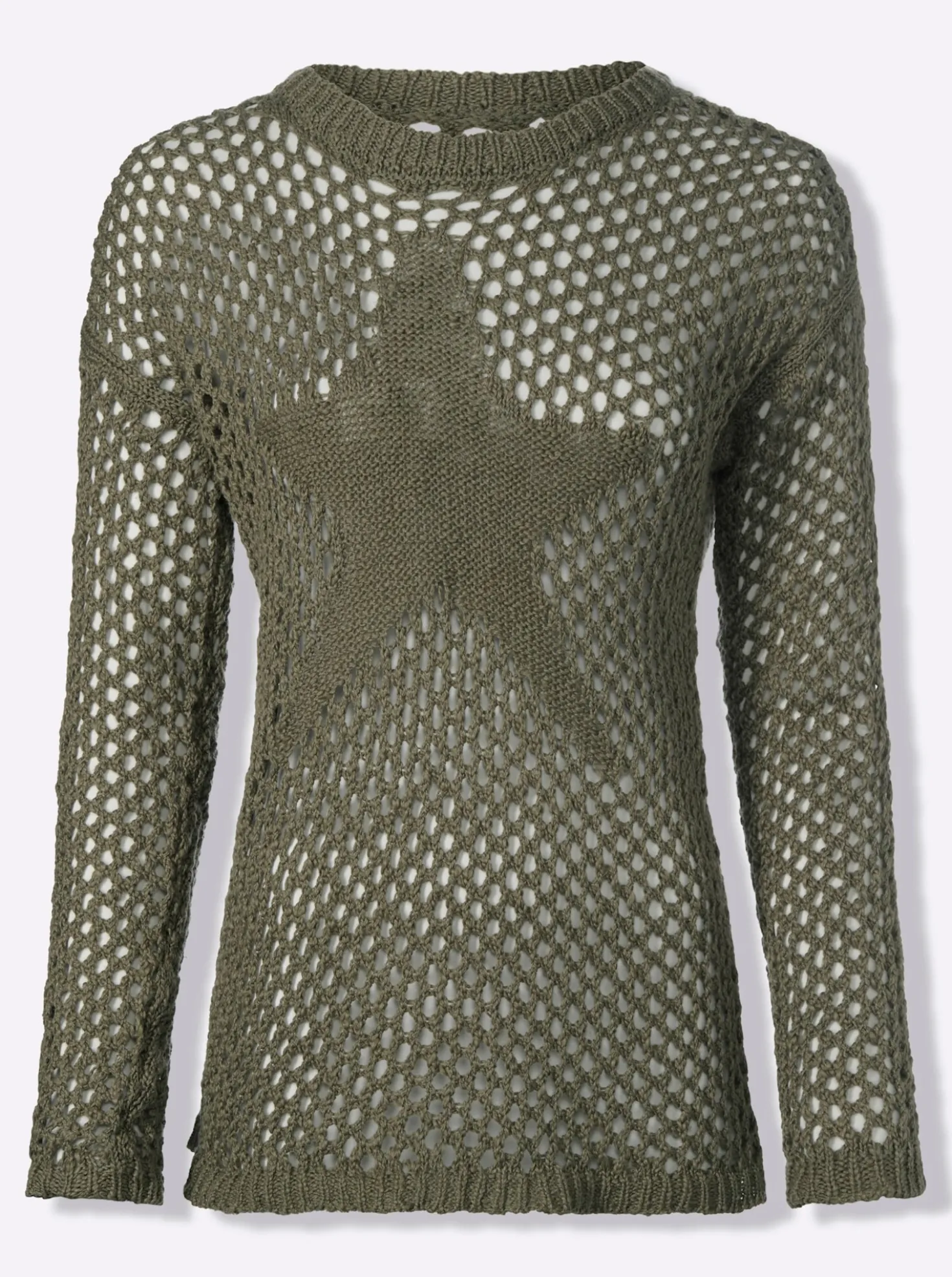 Ajourpullover mit Stern-Motiv