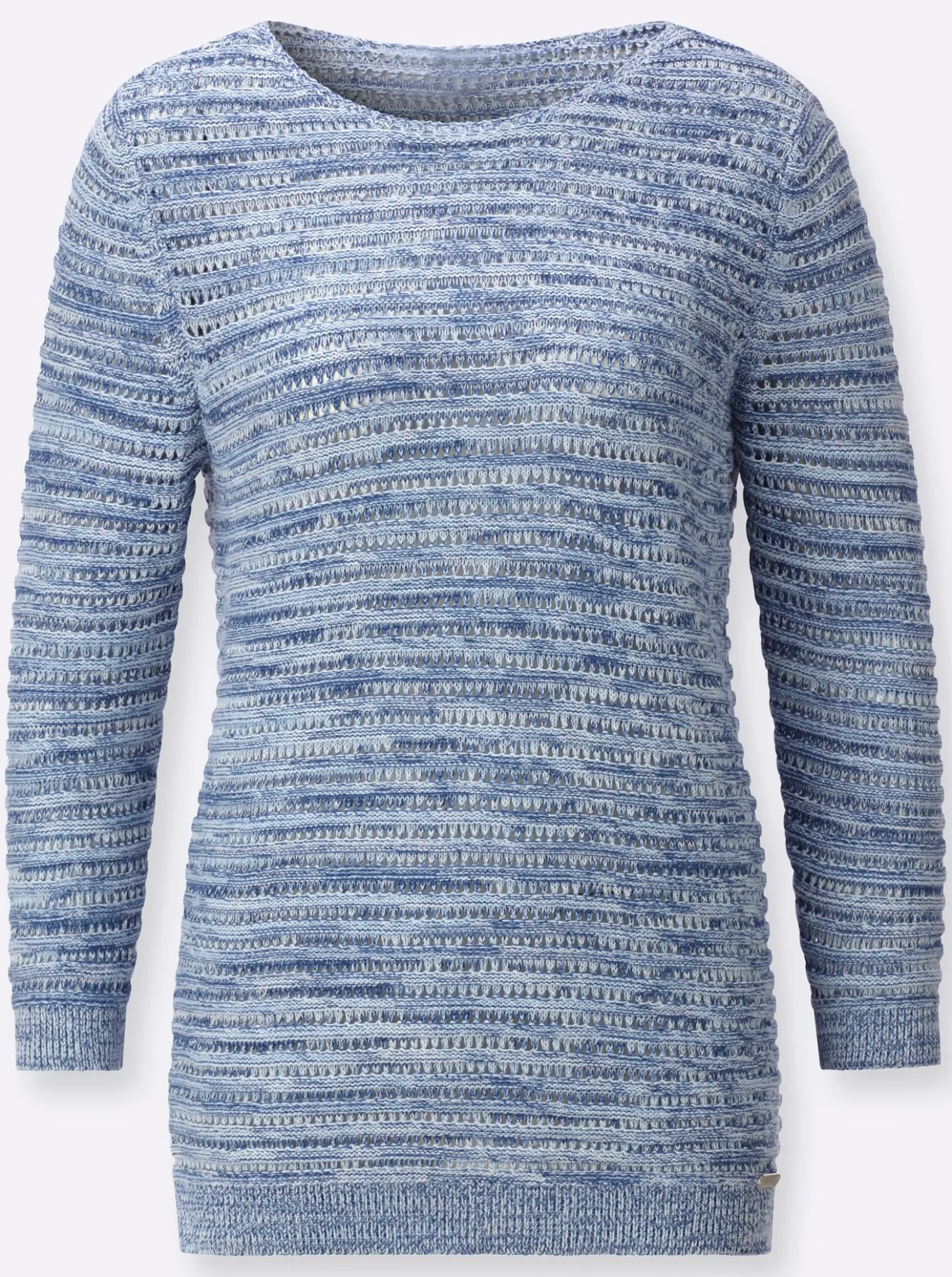 Ajourpullover mit U-Boot-Ausschnitt