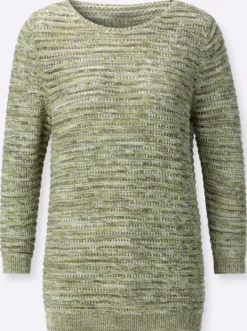 Ajourpullover mit U-Boot-Ausschnitt