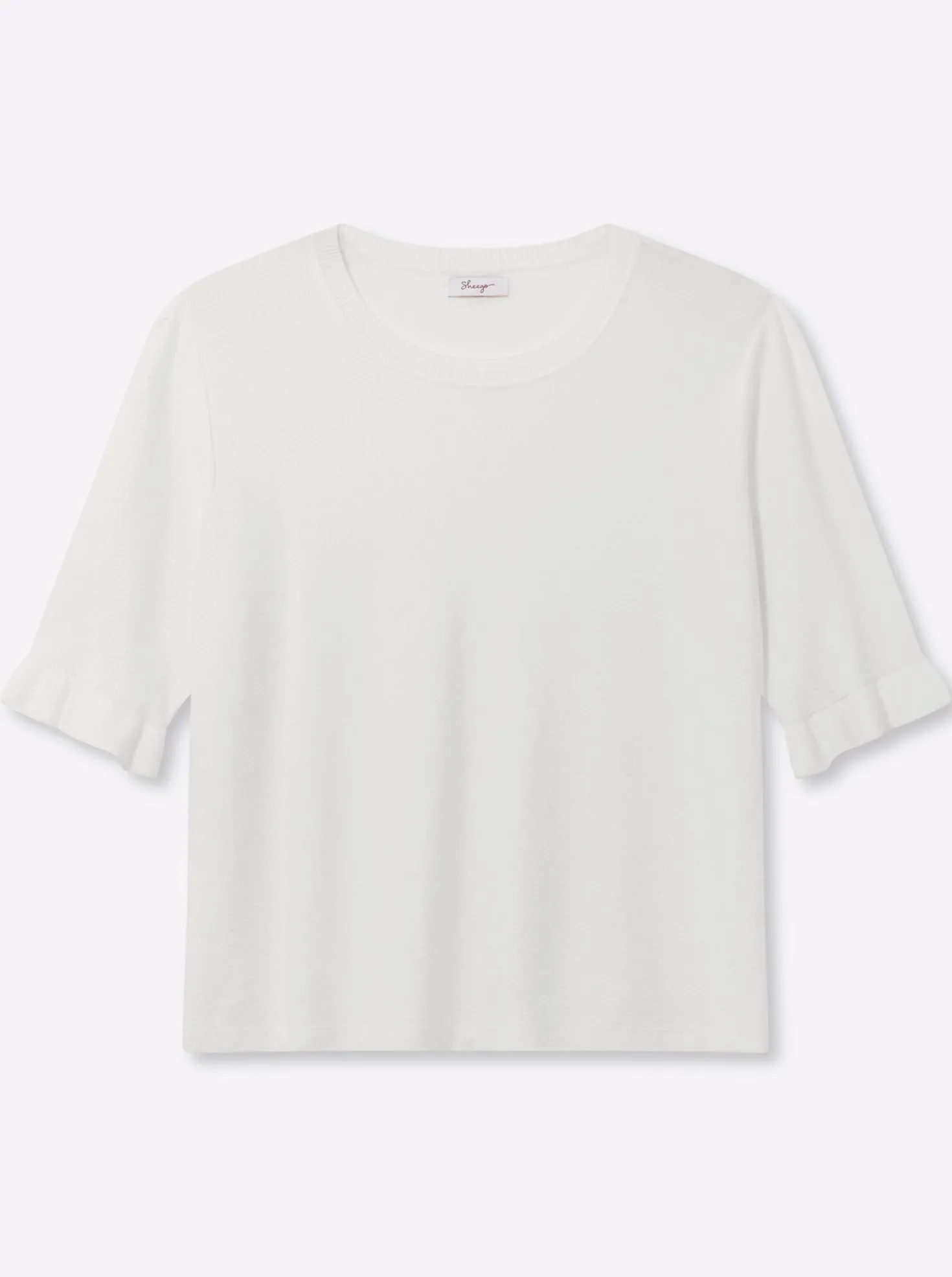 Ajourpullover mit Volantärmeln