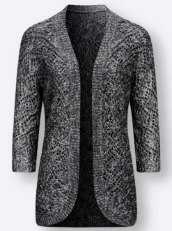 Ajourstrickjacke mit Fledermaus-Ärmeln