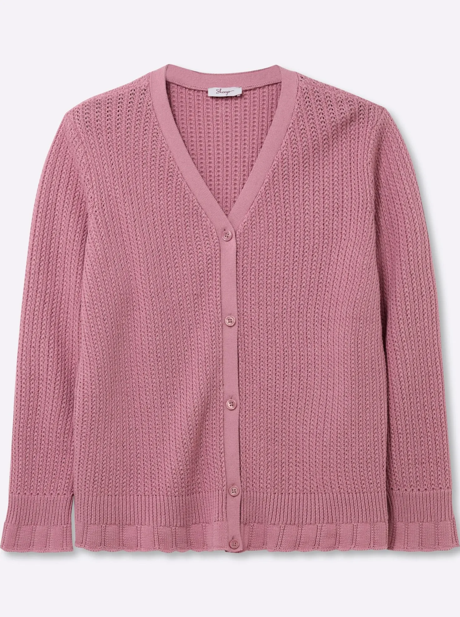 Ajourstrickjacke mit V-Ausschnitt