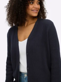 Ajourstrickjacke mit V-Ausschnitt