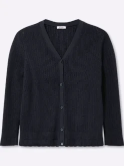 Ajourstrickjacke mit V-Ausschnitt