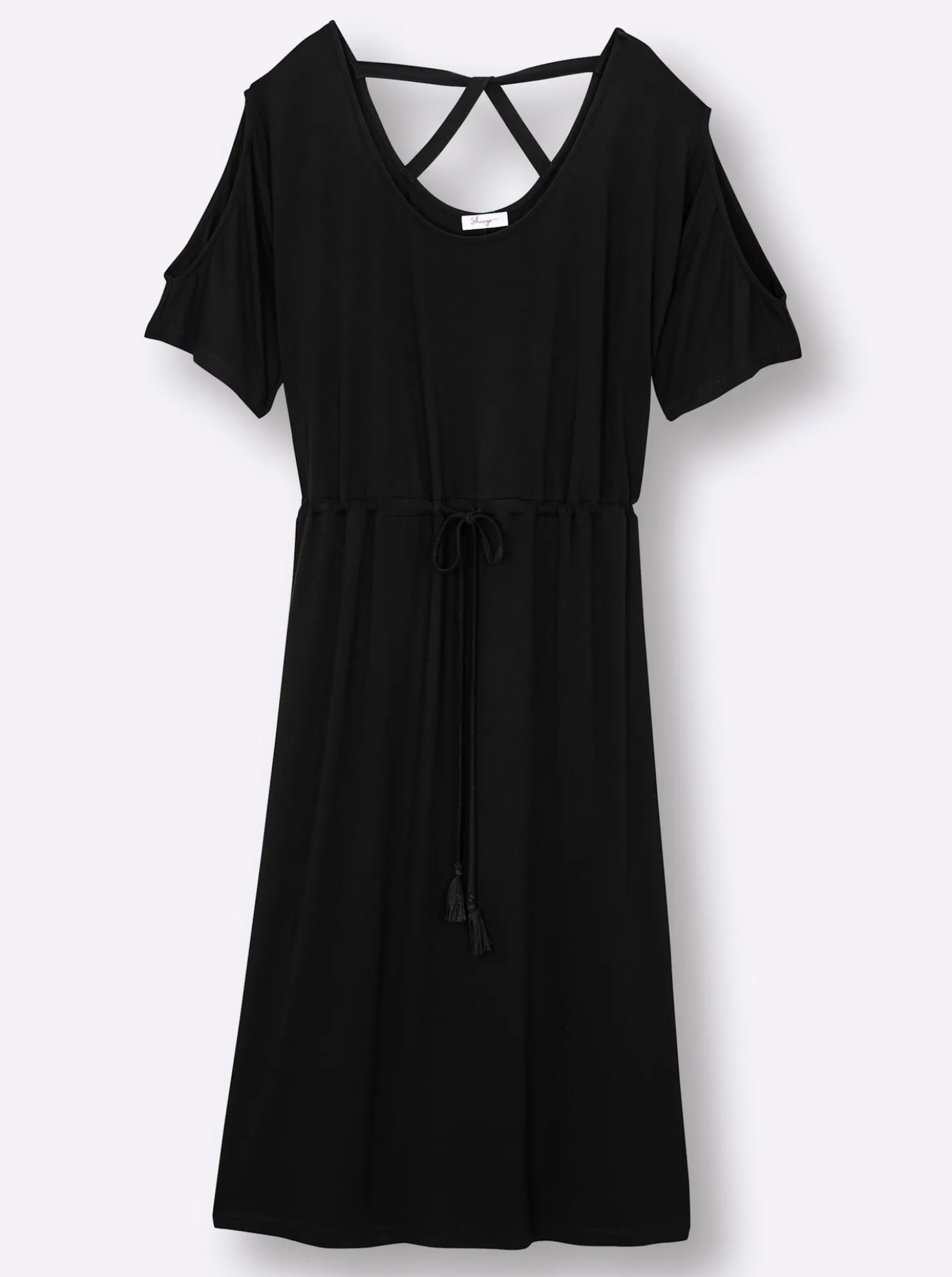 A-Linien-Kleid mit gekreuzten Bändern im Rücken