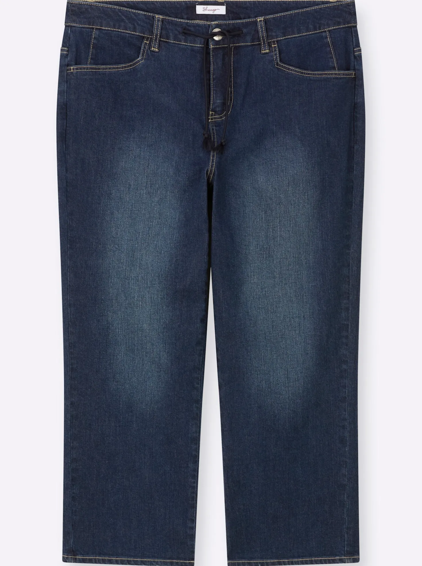 Ankle-Jeans mit Tunnelzug und Kordel