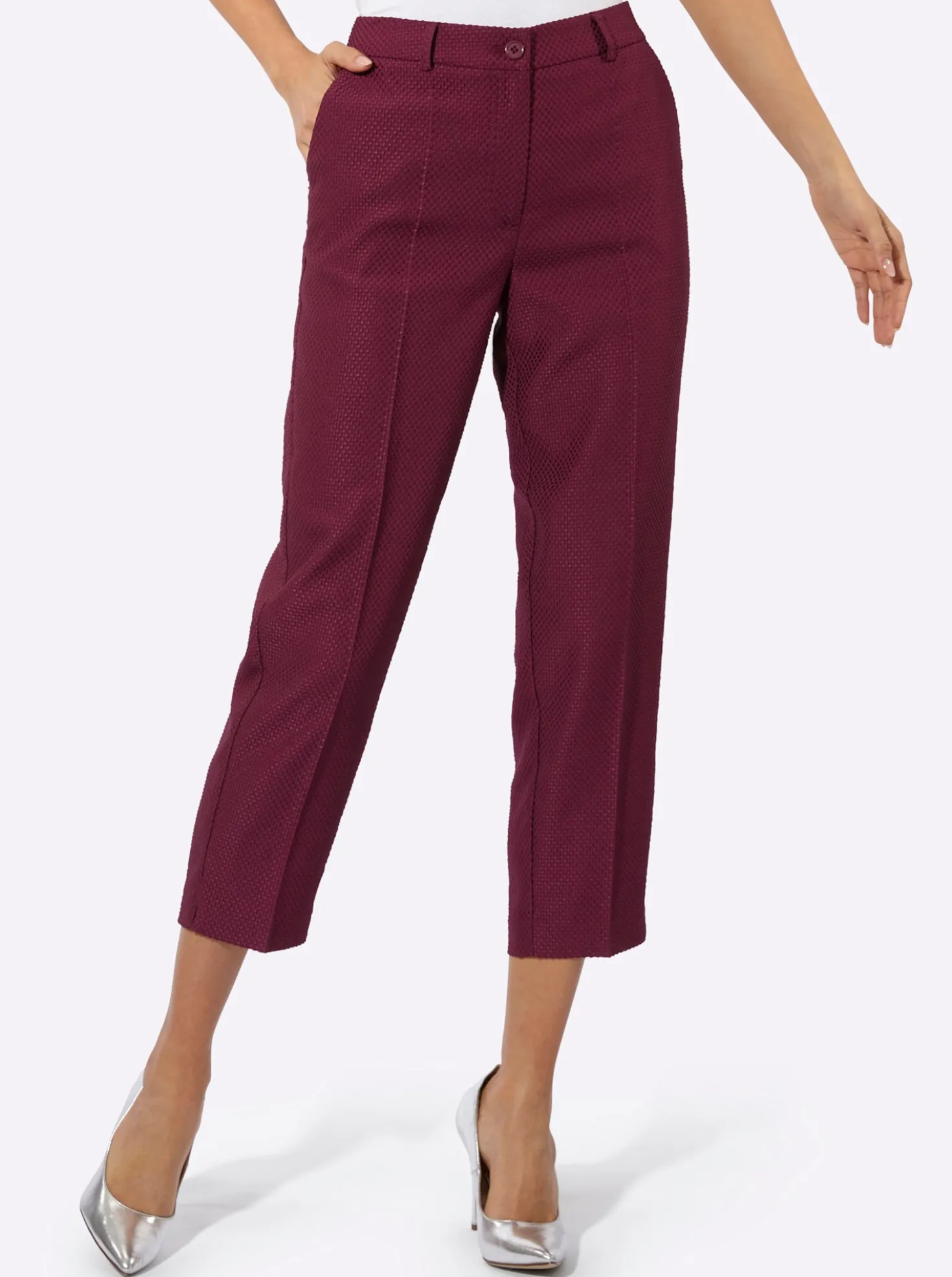 Anzughose in Jacquard-Struktur