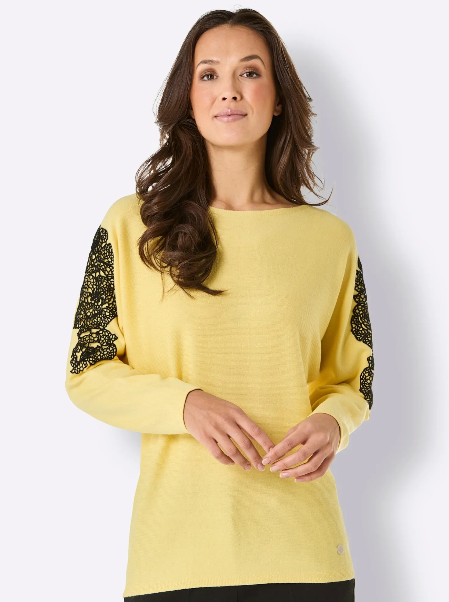 3/4-Arm-Pullover im Seide-Kaschmir-Mix