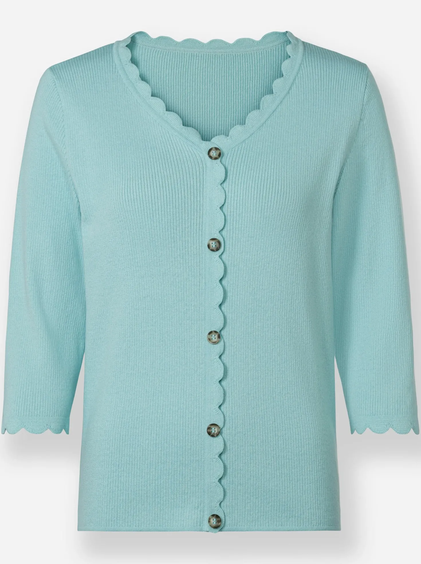 3/4-Arm-Pullover mit Knöpfen in Horn-Optik