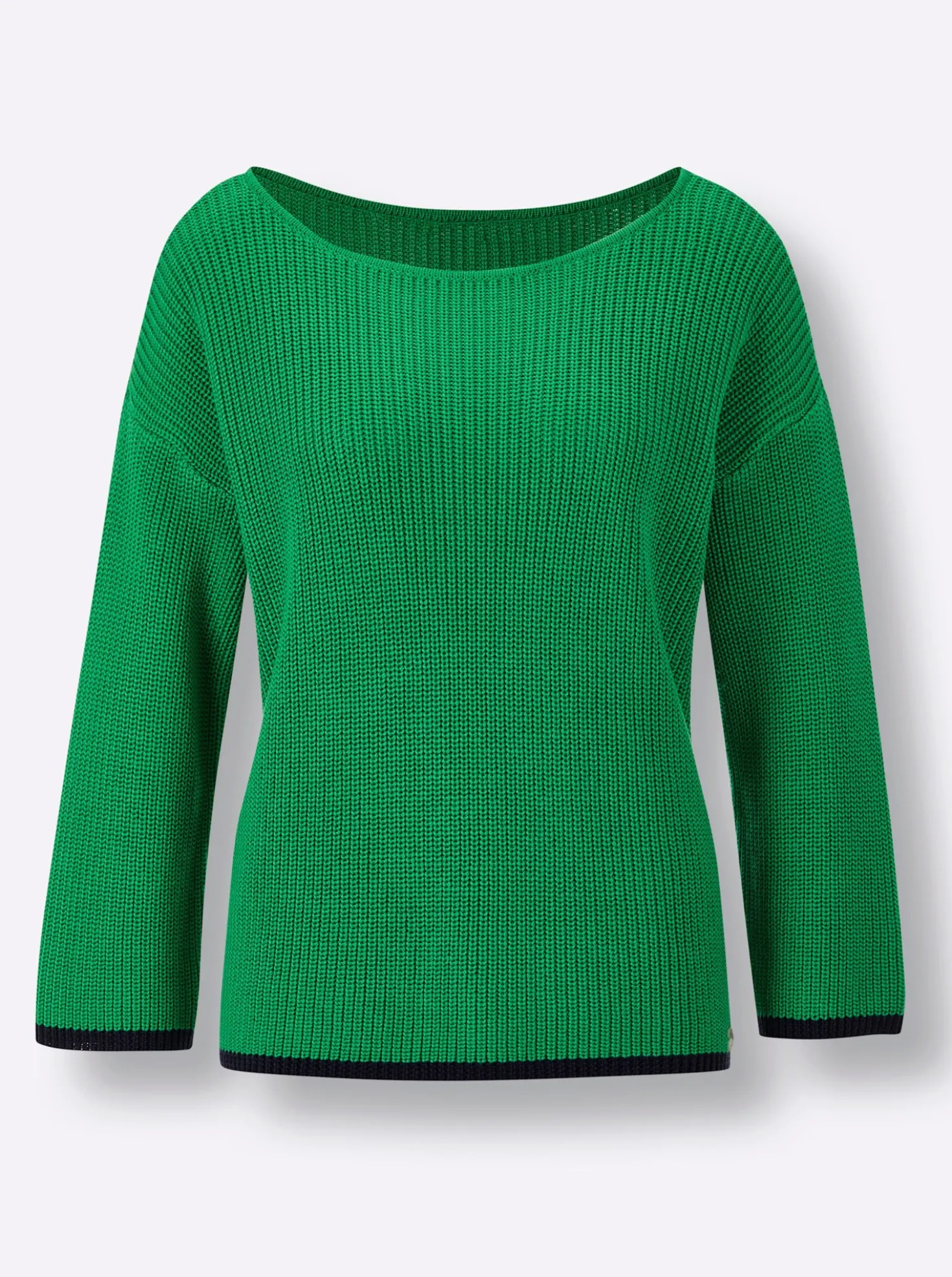 3/4-Arm-Pullover mit Kontrastkanten