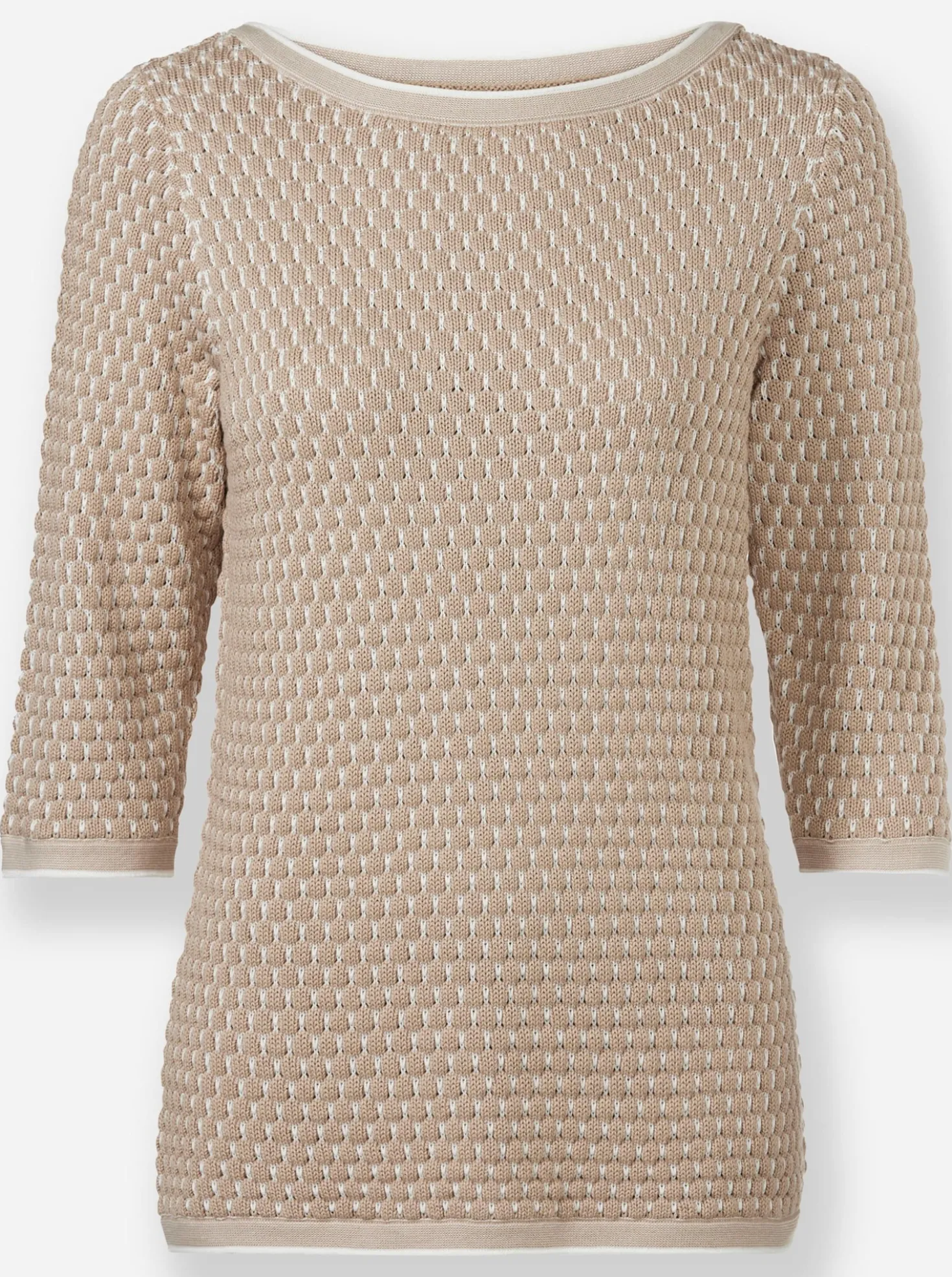 3/4-Arm-Pullover mit Strukturmuster