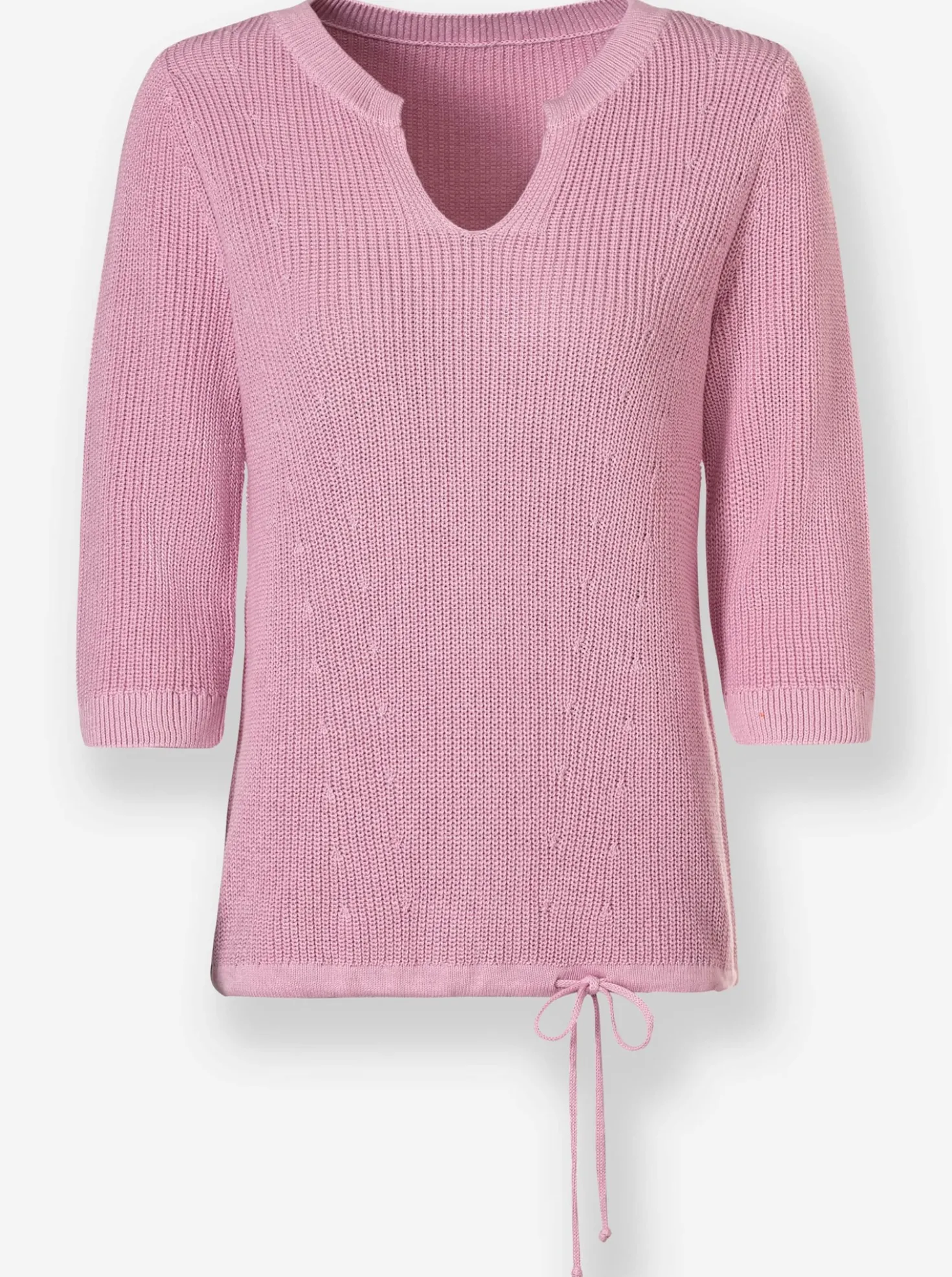 3/4-Arm-Pullover mit Tunnelzug im Saum