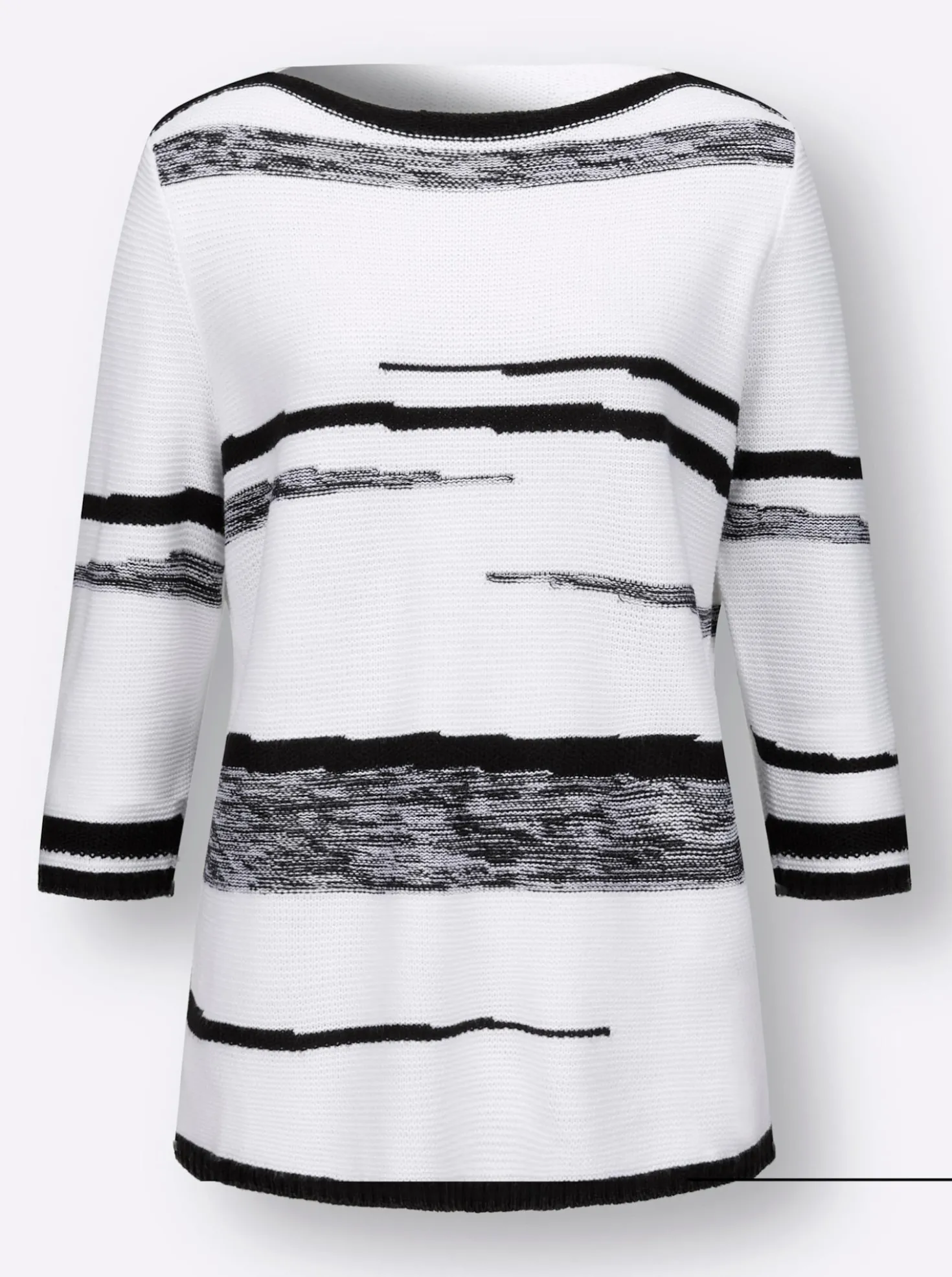 3/4-Arm-Pullover mit U-Boot-Ausschnitt