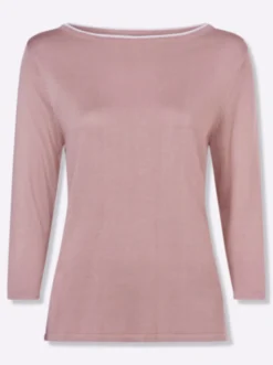 3/4-Arm-Pullover mit U-Boot-Ausschnitt