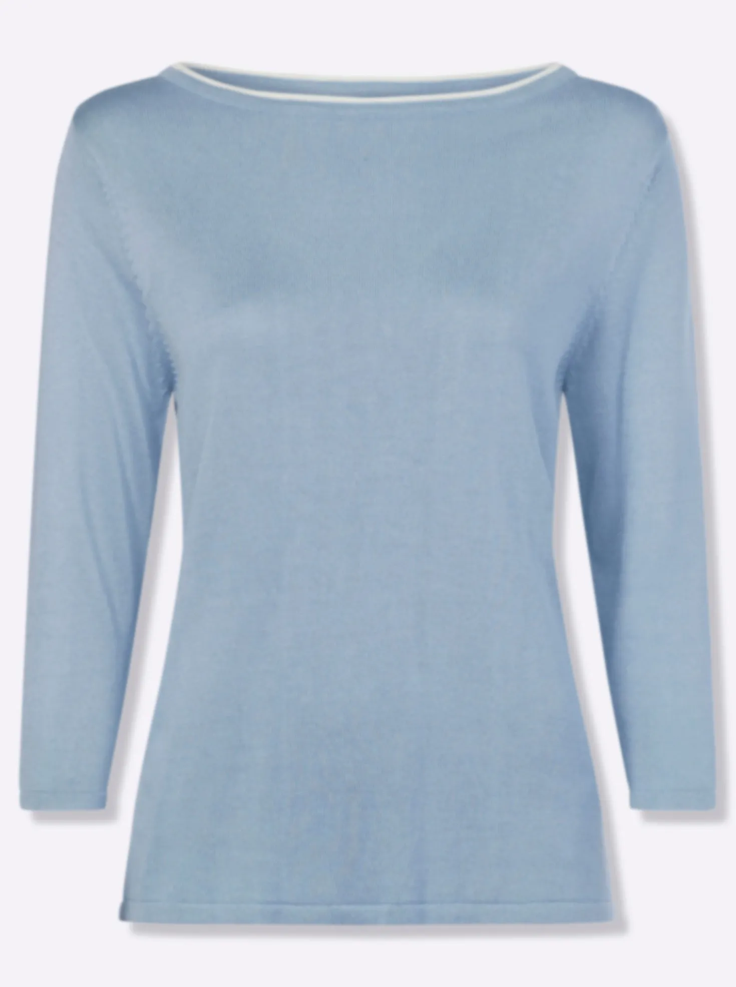 3/4-Arm-Pullover mit U-Boot-Ausschnitt