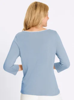 3/4-Arm-Pullover mit U-Boot-Ausschnitt