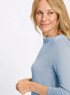 3/4-Arm-Pullover mit U-Boot-Ausschnitt