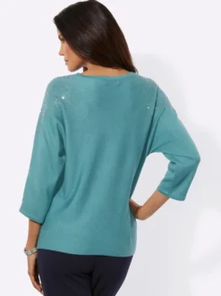 3/4-Arm-Pullover mit Viskose