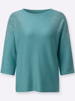 3/4-Arm-Pullover mit Viskose