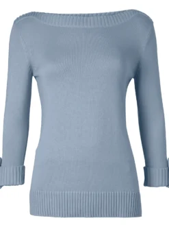 3/4-Arm-Pullover mit Zierriegel am Ärmel