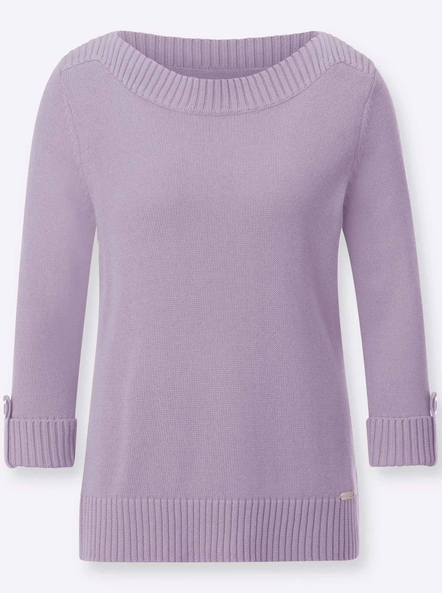 3/4-Arm-Pullover mit Zierriegel am Ärmel