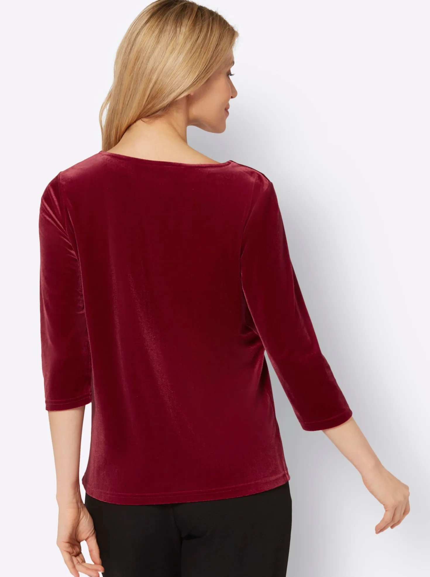3/4-Arm-Shirt aus Samt