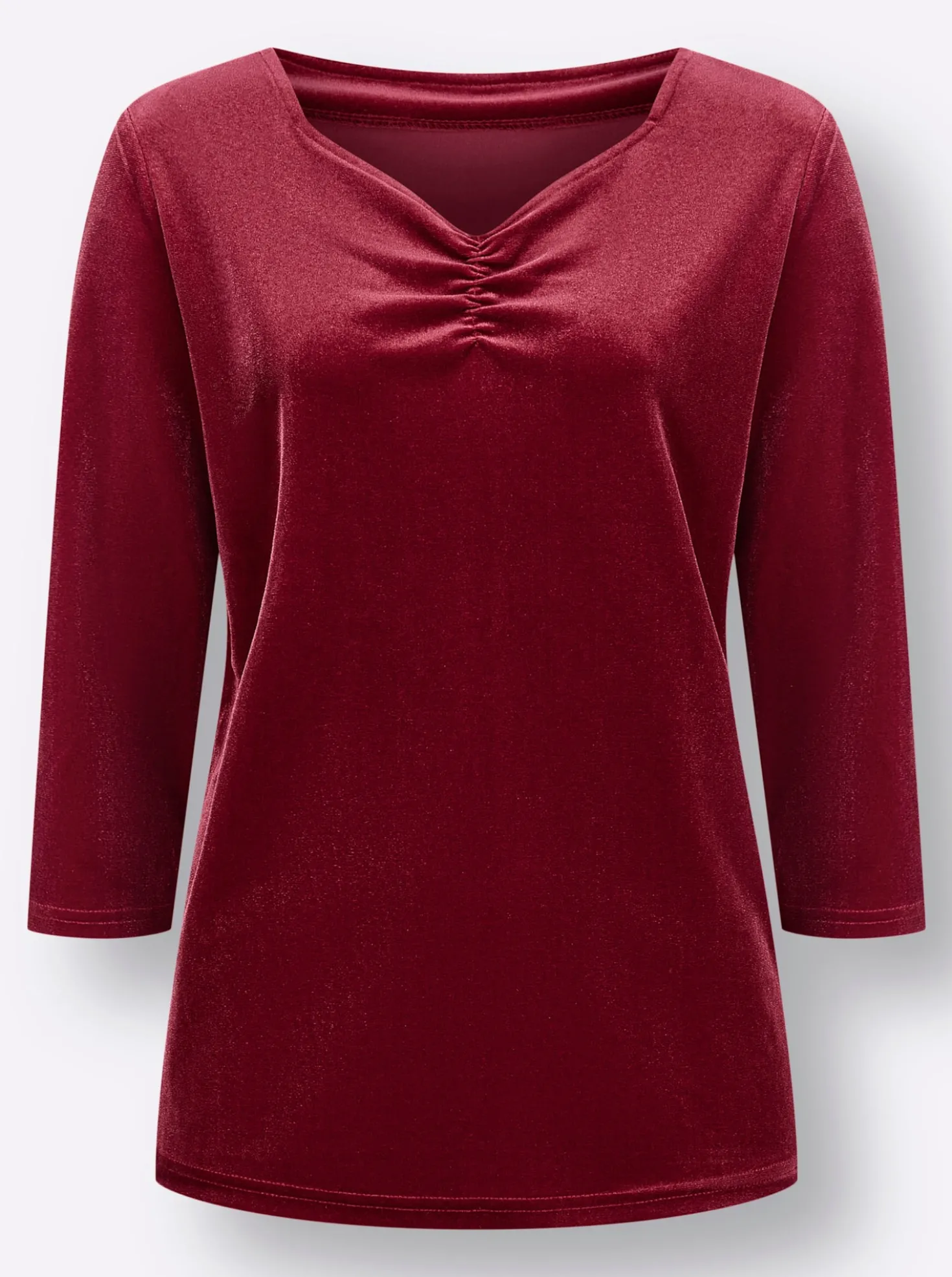 3/4-Arm-Shirt aus Samt