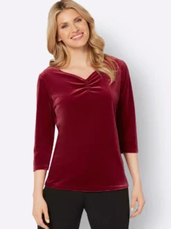 3/4-Arm-Shirt aus Samt