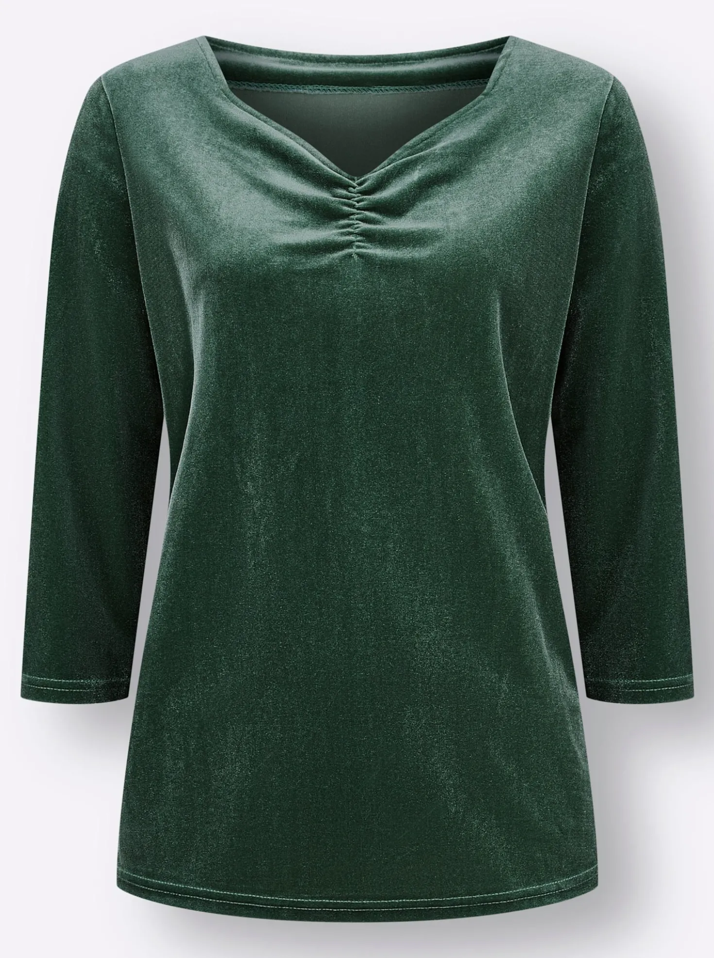 3/4-Arm-Shirt aus Samt